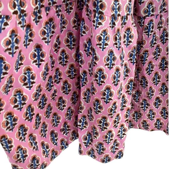 Emerson Fry India Collection Sara Tier Dress Day Flowers Aurora Pink Size Large - Picture 8 of 16